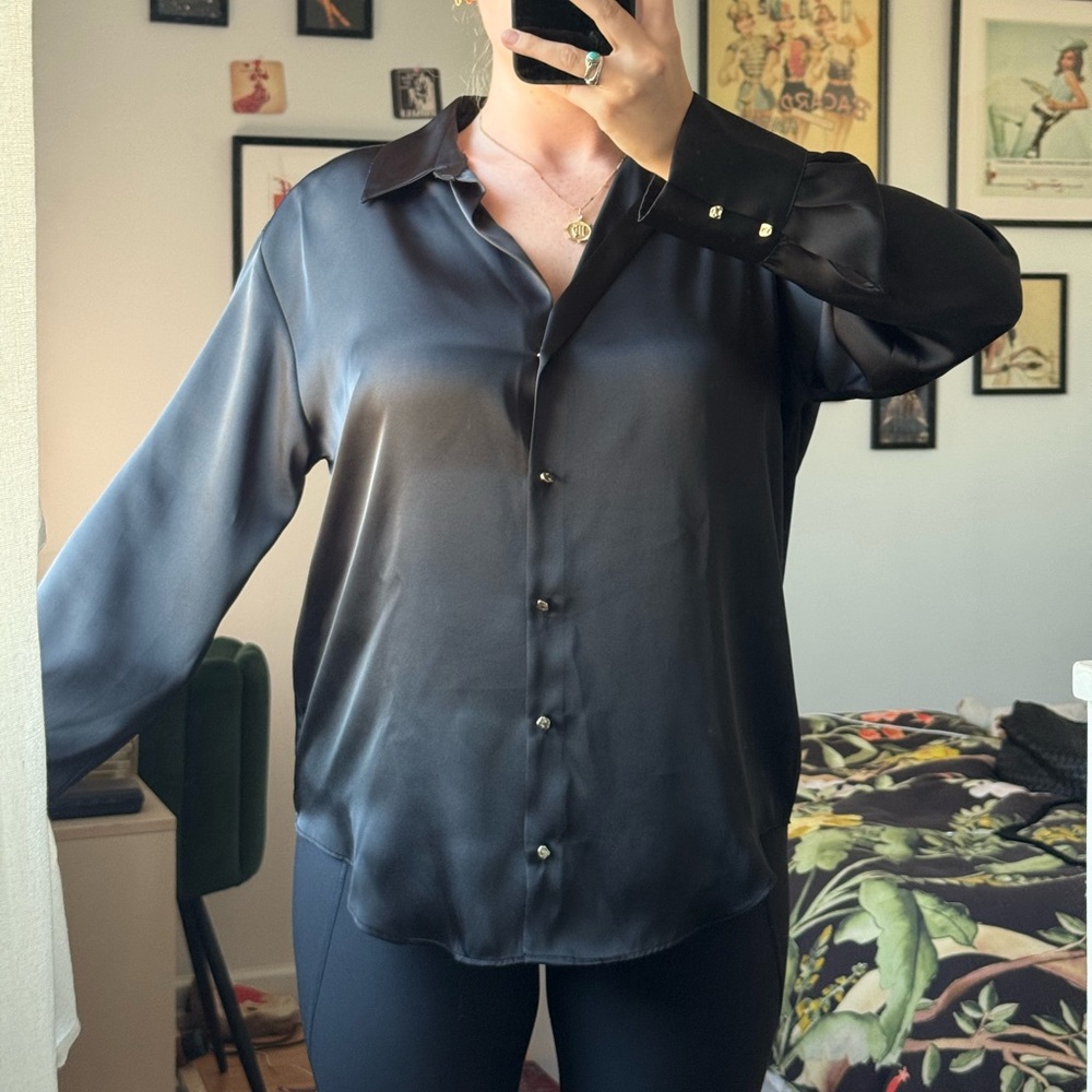 Black silk top